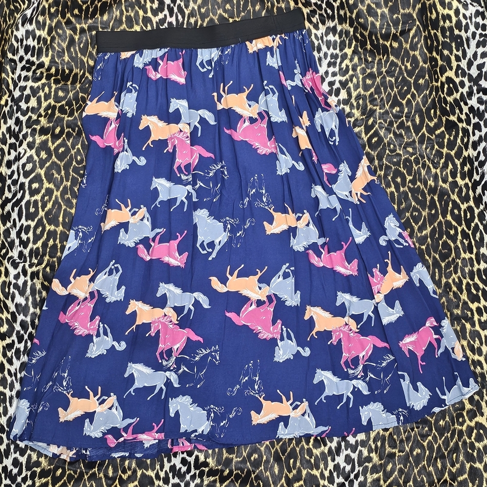 Modcloth Galloping Horses Retro Skirt
